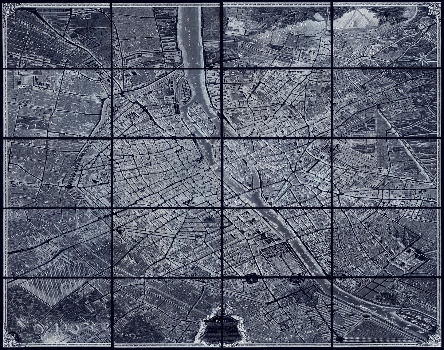 1734-36 The Turgot Plan of Paris | Fabric Adhesive Wall Mural