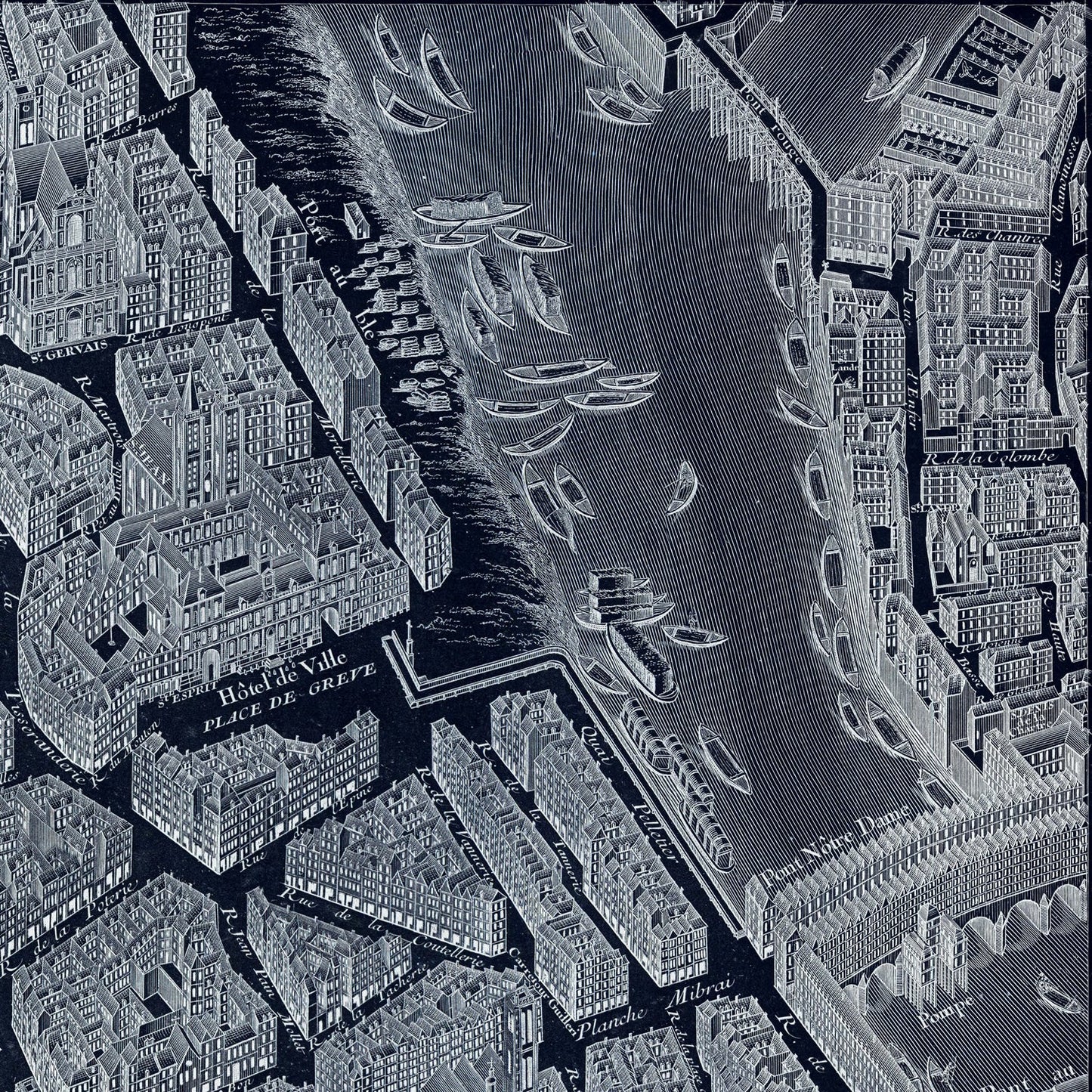 1734-36 The Turgot Plan of Paris | Fabric Adhesive Wall Mural