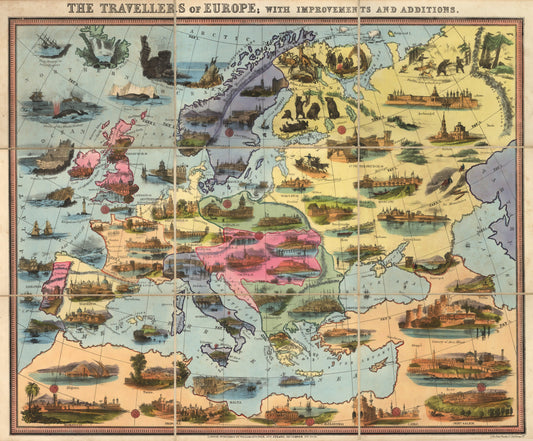 1852 The Travellers of Europe; With Improvements and Additions