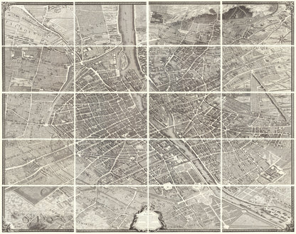 1734-36 The Turgot Plan of Paris | Fabric Adhesive Wall Mural