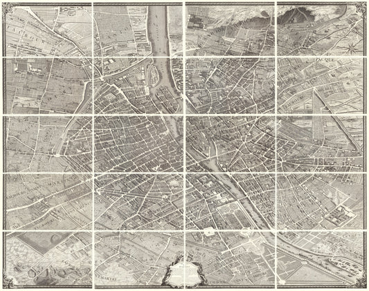 1734-36 The Turgot Plan of Paris | Fabric Adhesive Wall Mural