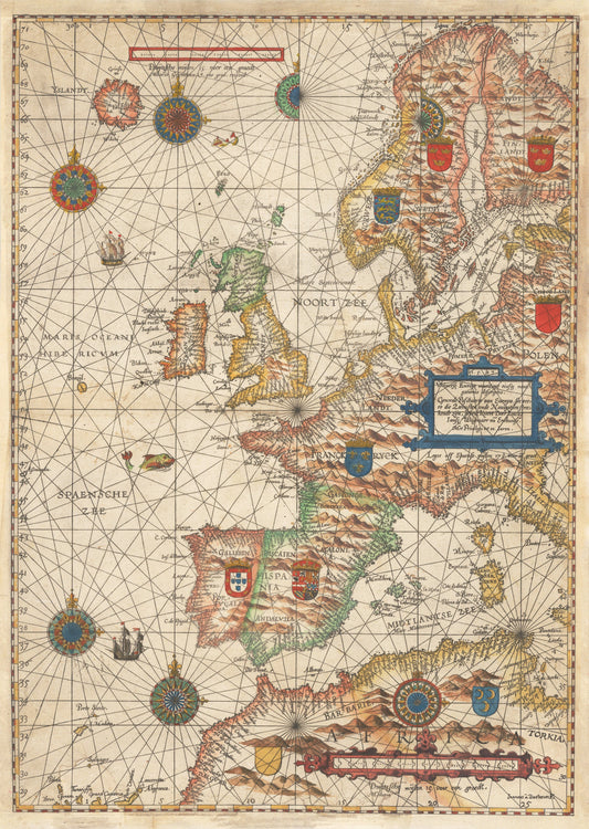 1583 Universe Europe maritime eiusque navigationis descriptio. Generale Paschaerte van Europa . . .