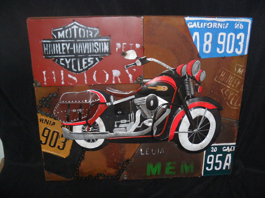Harley Davidson Motorcyle 3D Metal Wall Art