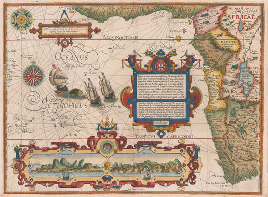 1596 Typus orarum maritimarum Guineae, Manicongo & Angolae...