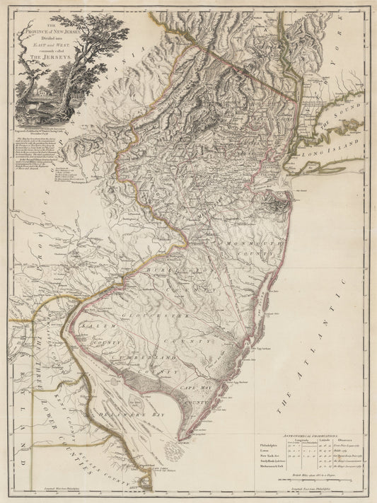 1778 The Province of New Jersey Divided into East and West, commonly called the Jerseys