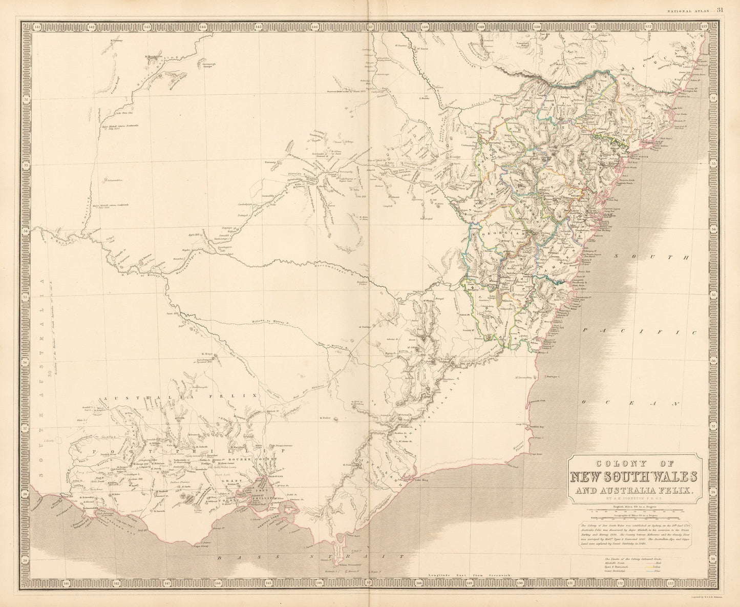 1844 Colony of New South Wales and Australia Felix.