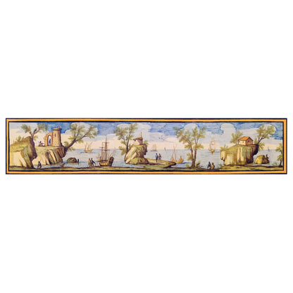 Pannello per tavoli o rivestimenti, decori delle maioliche del Chiostro di Santa Chiara - 45x225 cm