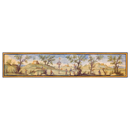 Pannello per tavoli o rivestimenti, decori delle maioliche del Chiostro di Santa Chiara - 45x225 cm